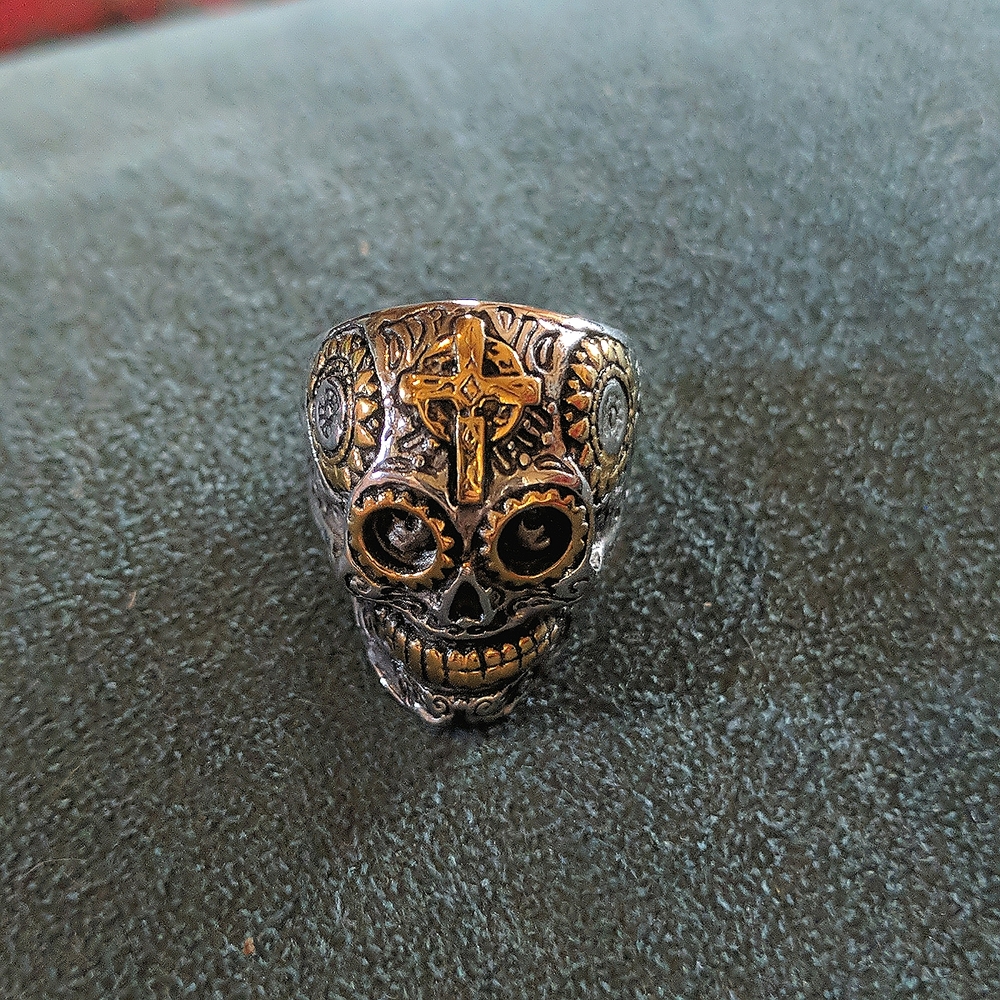 Sugar skull ring size 7.5